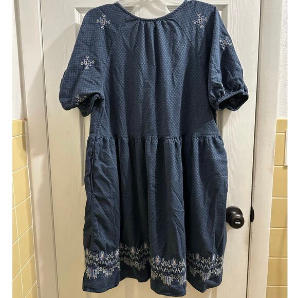 Knox Rose Navy Embroidered Boho Dress XL - Picture 2 of 11